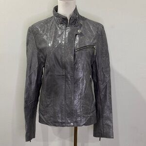Collezione SA Genuine Leather Moto Jacket – Size L – Soft Distressed Look